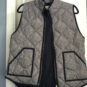 JCrew Puffer Vest  Herringbone Pattern
